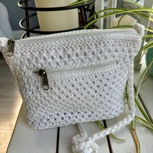 Lina White Crochet Crossbody Bag - Lightweight Summer Purse